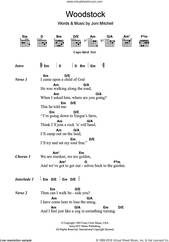 Cover icon of Woodstock sheet music for guitar (chords) by Matthews Southern Comfort and Joni Mitchell, intermediate skill level