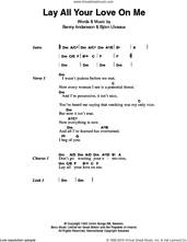 Cover icon of Lay All Your Love On Me sheet music for guitar (chords) by ABBA, Benny Andersson and Bjorn Ulvaeus, intermediate skill level