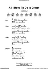 Cover icon of All I Have To Do Is Dream sheet music for guitar (chords) by The Everly Brothers and Boudleaux Bryant, intermediate skill level