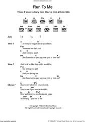Cover icon of Run To Me sheet music for guitar (chords) by Bee Gees, Barry Gibb, Maurice Gibb and Robin Gibb, intermediate skill level