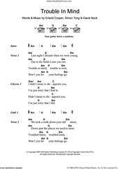 Cover icon of Trouble In Mind sheet music for guitar (chords) by Erland & The Carnival, David Nock, Erland Cooper and Simon Tong, intermediate skill level