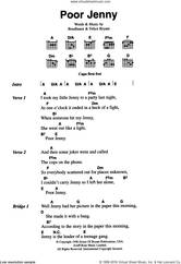 Cover icon of Poor Jenny sheet music for guitar (chords) by The Everly Brothers, Boudleaux Bryant and Felice Bryant, intermediate skill level