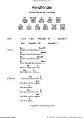 Cover icon of Re-offender sheet music for guitar (chords) by Merle Travis and Fran Healy, intermediate skill level