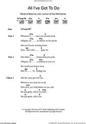 Cover icon of All I've Got To Do sheet music for guitar (chords) by The Beatles, John Lennon and Paul McCartney, intermediate skill level