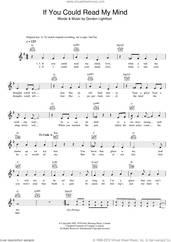 Cover icon of If You Could Read My Mind sheet music for voice and other instruments (fake book) by Gordon Lightfoot, intermediate skill level