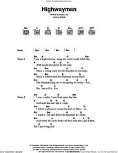 Cover icon of Highwayman sheet music for guitar (chords) by Johnny Cash and Jimmy Webb, intermediate skill level