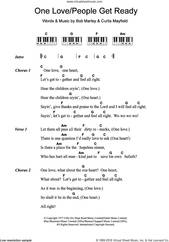 Cover icon of One Love/People Get Ready sheet music for piano solo (chords, lyrics, melody) by Bob Marley and Curtis Mayfield, intermediate piano (chords, lyrics, melody)