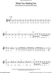 Cover icon of What You Waiting For sheet music for voice and other instruments (fake book) by Gwen Stefani and Linda Perry, intermediate skill level