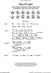 Cover icon of Ray Of Light sheet music for guitar (chords) by Madonna, Christine Leach, Clive Maldoon, Dave Curtiss and William Orbit, intermediate skill level
