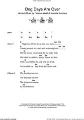 Cover icon of Dog Days Are Over sheet music for guitar (chords) by Florence And The Machine, Florence Welch and Isabella Summers, intermediate skill level