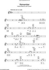Cover icon of Remember sheet music for voice and other instruments (fake book) by John Lennon, intermediate skill level