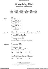 Cover icon of Where Is My Mind? sheet music for guitar (chords) by The Pixies, Pixies and Francis Black, intermediate skill level