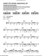 Cover icon of Here's To Never Growing Up sheet music for piano solo (chords, lyrics, melody) by Avril Lavigne, Chad Kroeger, David Hodges, Jacob Hindlin and Martin Johnson, intermediate piano (chords, lyrics, melody)