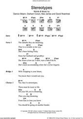 Cover icon of Stereotypes sheet music for guitar (chords) by Blur, Alex James, Damon Albarn, David Rowntree and Graham Coxon, intermediate skill level