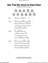 Cover icon of See That My Grave Is Kept Clean sheet music for guitar (chords) by Blind Lemon Jefferson, intermediate skill level