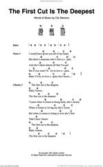 Cover icon of The First Cut Is The Deepest sheet music for ukulele (chords) by Cat Stevens and Sheryl Crow, intermediate skill level
