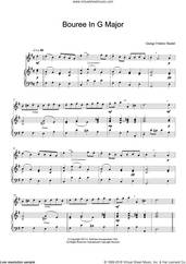 Cover icon of Bouree In G Major sheet music for flute solo by George Frideric Handel, classical score, intermediate skill level