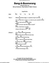 Cover icon of Bang-A-Boomerang sheet music for guitar (chords) by ABBA, Benny Andersson, Bjorn Ulvaeus and Stig Anderson, intermediate skill level