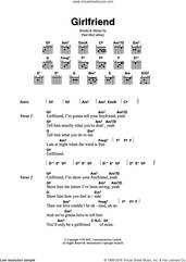 Cover icon of Girlfriend sheet music for guitar (chords) by Wings and Paul McCartney, intermediate skill level