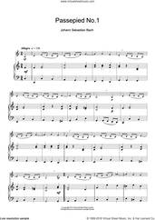 Cover icon of Passepied No.1 sheet music for clarinet solo by Johann Sebastian Bach, classical score, intermediate skill level