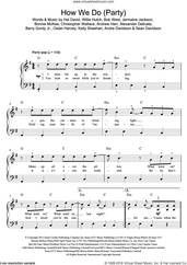 Cover icon of How We Do (Party) sheet music for piano solo (beginners) by Rita Ora, Alexander Delicata, Andre Davidson, Andrew Harr, Berry Gordy Jr., Bob West, Bonnie McKee, Christopher Wallace, Hal David, Jermaine Jackson, Kelly Sheehan, Osten Harvey, Sean Davidson and Willie Hutch, beginner piano (beginners)