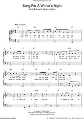 Cover icon of Song For A Winter's Night sheet music for piano solo (beginners) by Sarah McLachlan and Gordon Lightfoot, beginner piano (beginners)