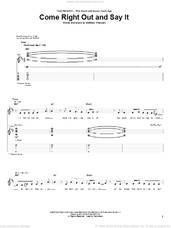 Cover icon of Come Right Out And Say It sheet music for guitar (tablature) by Relient K and Matthew Thiessen, intermediate skill level
