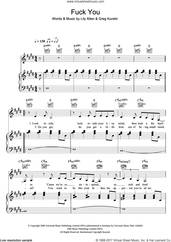Cover icon of Fuck You sheet music for voice, piano or guitar by Lily Allen and Greg Kurstin, intermediate skill level