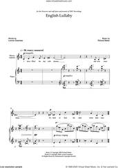 Cover icon of English Lullaby (for mezzo-soprano and piano) sheet music for voice and piano by Richard Baker and Lavinia Greenlaw, classical score, intermediate skill level