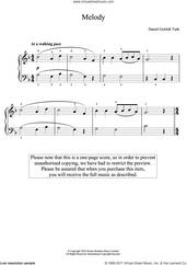 Cover icon of Melody sheet music for piano solo by Daniel Gottlob Turk and Daniel Gottlob Turk, classical score, easy skill level