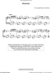 Cover icon of Burleske sheet music for piano solo by Leopold Mozart, classical score, easy skill level