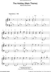 Cover icon of The Holiday (Main Theme) sheet music for piano solo (beginners) by Hans Zimmer, beginner piano (beginners)