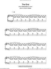 Cover icon of The End (from Shakespeare In Love) sheet music for piano solo by Stephen Warbeck, intermediate skill level