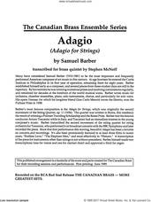 Cover icon of Adagio (Adagio For Strings) (COMPLETE) sheet music for brass ensemble by Samuel Barber and Stephen McNeff, classical score, intermediate skill level