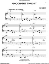 Cover icon of Goodnight Tonight sheet music for piano solo by Paul McCartney, easy skill level