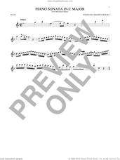 Cover icon of Piano Sonata In C Major sheet music for flute solo by Wolfgang Amadeus Mozart, classical score, intermediate skill level