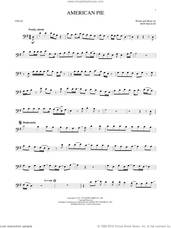 Cover icon of American Pie sheet music for cello solo by Don McLean, intermediate skill level