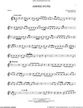 Cover icon of American Pie sheet music for violin solo by Don McLean, intermediate skill level