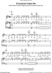 Cover icon of Everybody Hates Me sheet music for voice, piano or guitar by The Chainsmokers, Andrew Taggart, Drew Love and Emily Warren Schwartz, intermediate skill level