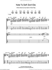 Cover icon of Note To Self: Don't Die sheet music for guitar (tablature) by Ryan Adams, intermediate skill level