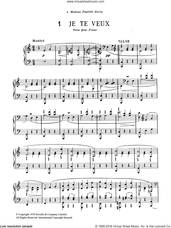 Cover icon of Je Te Veux sheet music for piano solo by Erik Satie, classical score, intermediate skill level