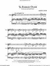 Cover icon of Five Sephardic Choruses: Ya Ribban Olam sheet music for choir (SATB: soprano, alto, tenor, bass) by Samuel Adler, intermediate skill level