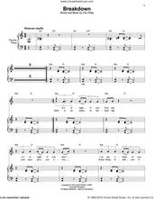 Cover icon of Breakdown sheet music for keyboard or piano by Tom Petty And The Heartbreakers and Tom Petty, intermediate skill level