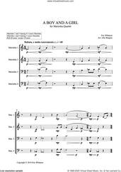 Cover icon of A Boy And A Girl for Marimba Quartet (arr. Joby Burgess) (COMPLETE) sheet music for percussions by Eric Whitacre, Joby Burgess, Muriel Rukeyser and Octavio Paz, intermediate skill level