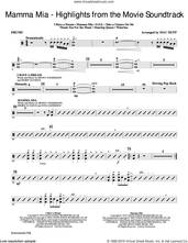 Cover icon of Mamma Mia!, highlights from the movie soundtrack (arr. mac huff) sheet music for orchestra/band (drums) by ABBA, Mac Huff, Benny Andersson, Bjorn Ulvaeus and Stig Anderson, intermediate skill level