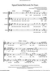 Cover icon of Signed, Sealed, Delivered I'm Yours (arr. Wendy Sergeant) sheet music for choir (SATB: soprano, alto, tenor, bass) by Stevie Wonder, Wendy Sergeant, Lee Garrett, Lula Mae Hardaway and Syreeta Wright, intermediate skill level