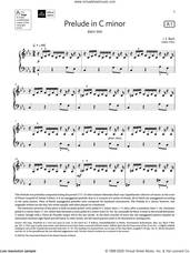 Cover icon of Prelude in C minor (Grade 4, list A1, from the ABRSM Piano Syllabus 2021 and 2022) sheet music for piano solo by Johann Sebastian Bach, classical score, intermediate skill level