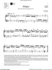 Cover icon of Allegro (Grade 6, list A1, from the ABRSM Piano Syllabus 2021 and 2022) sheet music for piano solo by G. B. Pescetti, classical score, intermediate skill level