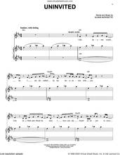 Cover icon of Uninvited (from Jagged Little Pill The Musical) sheet music for voice and piano by Alanis Morissette and Glen Ballard, intermediate skill level
