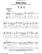Cover icon of Better Days sheet music for guitar solo (easy tablature) by OneRepublic, Brent Kutzle, John Nathaniel and Ryan Tedder, easy guitar (easy tablature)